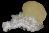 Botryoidal Yellow Fluorite on Amethyst - India #102376-1